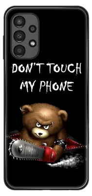 Zdjęcie produktu dla König Design Etui kompatybilne z Samsung Galaxy A13 4G Plastikowe, miękkie etui na telefon komórkowy - Etui na telefon komórkowy Dont Touch My Phone Bear Black