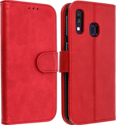 Obrázek produktu pro Avizar, obal na telefon Samsung Galaxy A40, vyrobený z umělé kůže, červený