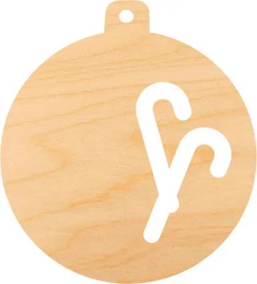 Produktbild von HOLZKUGEL Anhänger aus Holz, Ornament Weihnachtskugel 6 cm - Weihnachtsstäbchen