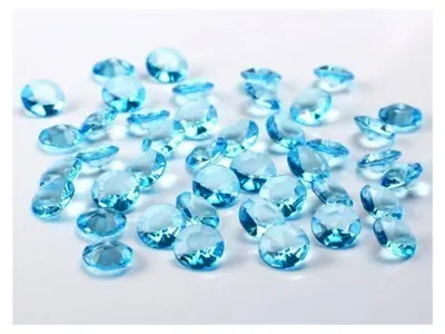 Produktbild von Deko-Streuschmuck 100 Diamanten 12 mm Türkis Tischdeko zur Hochzeit/Taufe