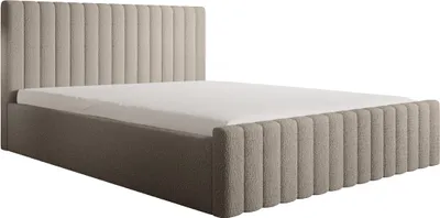 Produktbild von Fedve Polsterbett Doppelbett Safi Modern Bett Bettkasten Schlafzimmer 180x200 cm Beige (Abriamo 3 - Bouclé)