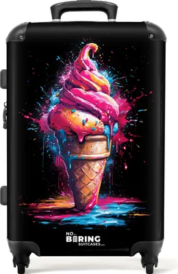 Obrázek produktu pro NoBoringSuitcases.com Středně velký pevný kufr 67x43x25 cm, 72L, Summery Graffiti: Ice, cestovní kufr na 4 kolečkách