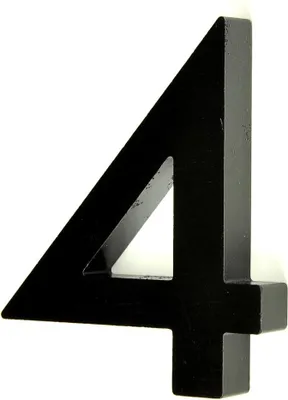 Produktbild von Aluminium Hausnummer Scala nero 10 cm - schwarz - Nr. 4