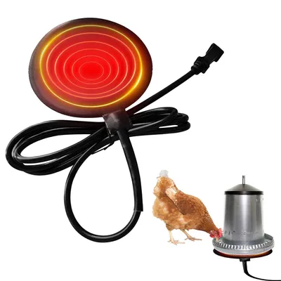Produktbild von Heizplatte für Hühnertränke Geflügeltränke Ø15cm, Tränkenwärmer mit Thermostat, Metall Wärmeplatte für Hühnertränke Tränkenheizung, Kabel ist 1,8 m