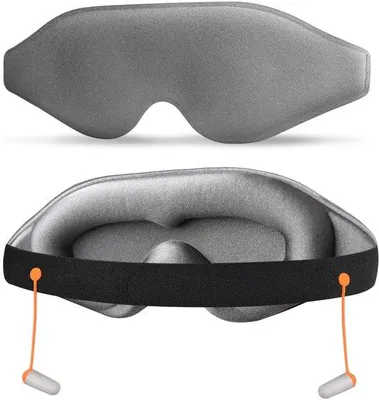 Produktbild von Lichtdichtes Schlafmasker für Seitenschläfer, 3D-geschwungen, grau, leicht