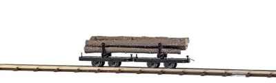 Image de Busch H0 12224 Wagon de bois long à bogies - NOUVEAU