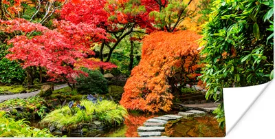 Produktbild von MuchoWow® Poster Bäume - Japanisch - Steine - Weg - Natur 120x60 cm - Bild