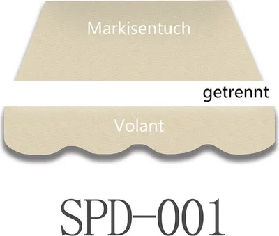Produktbild von VANA Markisenstoffe Markisentuch Markisenbespannung Zeltstoffe Sonnenschutz Ersatzstoffe ohne Volant (4x3m, SPD001)