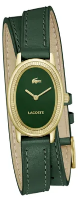 Obrázek produktu pro Hodinky Lacoste, kolekce Parisienne, dámské, s quartzovým mechanismem a dvěma ručičkami, s koženým řemínkem v zelené barvě
