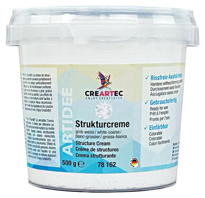 Produktbild von CREARTEC Strukturpaste grob-weiß - zum Gestalten von Oberflächen - 500g - 78162