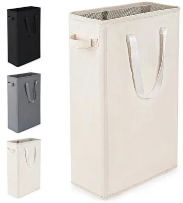 Immagine prodotto di Cassetto portabiancheria compatto da 45 litri in tessuto beige