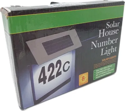 Produktbild von COEKI Edelstahl Hausnummer Solar Beleuchtete 4 LEDs LED Solarhausnummer Modern