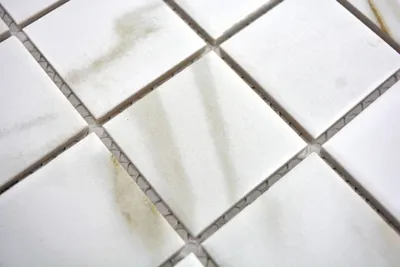 Produktbild von Handmuster Mosaikfliese Calacatta weiß beige Keramik Feinsteinzeug Fliesenspiegel MOS14-0112_m