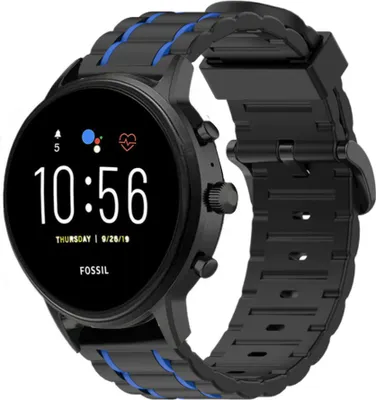 Produktbild von Strap-it Fossil Gen 5 Sportschnallenarmband (Schwarz/Blau)
