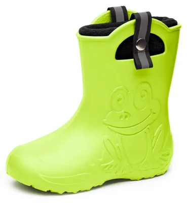 Produktbild von Ladeheid Kinder Federleichte Gummistiefel Thermo Fütterung Mädchen Jungen Rutschfest Regenstiefel Kinder Regenschuhe LA-CA-Frog245 (Limone, 34/35 EU)