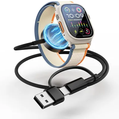 Produktbild von Minlu Apple Watch Ladekabel, 2 in 1 USB C/A Magnetisches Ladekabel 1,2m