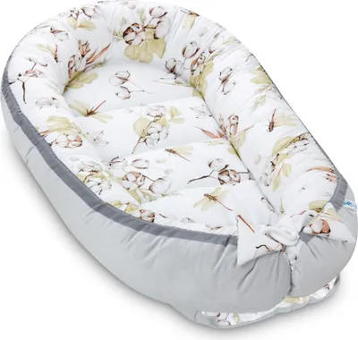Obrázok produktu pre Pepi Baby Nest Cocoon 2-stranné multifunkčné hniezdo na maznanie so sivým zamatom 95x55cm Newborn Baby Nest Boho Dreams