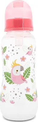 Image de Biberon pour bébé, 250 ml, motifs animaux, tétine en silicone, taille 0+ (à partir de la naissance), avec couvercle de protection