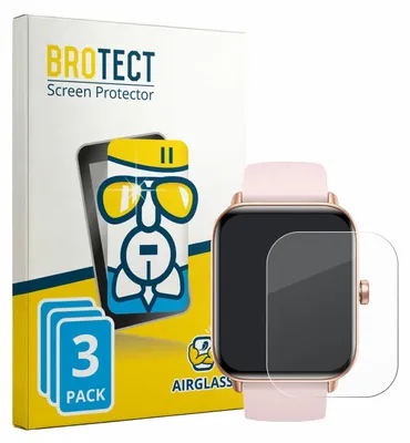 Produktbild von 3x BROTECT Schutzglas für Trunsif Smartwatch 1.85" Schutzfolie Panzer Folie Glas Display Schutz klar
