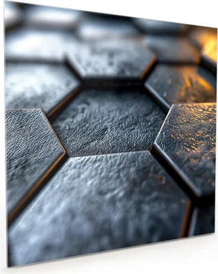 Produktbild von Küchenrückwand Spritzschutz Glas mit Motiv Hexagon Fliesenstrukur 40 x 40 cm