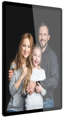 Fotorahmen 12x16 cm, schwarz, Metall, Glas, runde Ecken