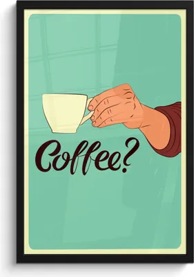Produktbild von MuchoWow® MuchoWow® Gerahmtes Poster Retro - Sprichwörter - Kaffee? Zitate 40x60 cm - Poster mit zchwarzem Bilderrahmen - Papierdruck - Wandbilder