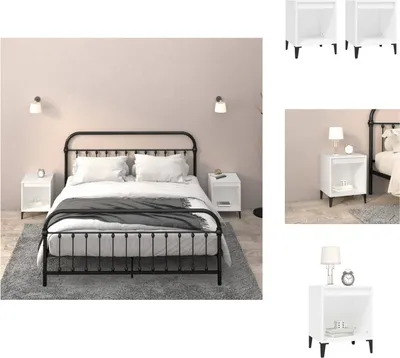 Image de vidaXL Tables de chevet 2 pcs. Blanc 40x35x50 cm - Tables de chevet