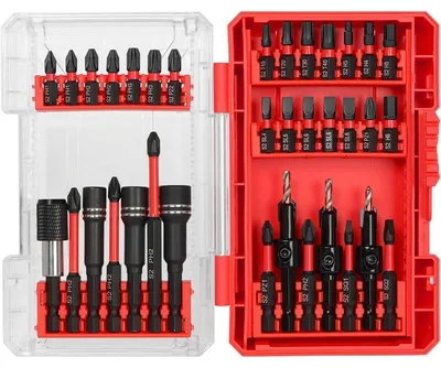 Produktbild von 35-teiliges Impact Ready Bit-Set mit Aufbewahrungskoffer, 28 magnetische Schraubendreherbits, 3 Senkerbohrer, 3 Nüsse, Schnellwechsel-Chuck