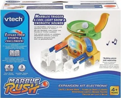 Image de Circuit à Billes Marble Rush, VTECH, Expansion Kit Électronique, Tourbillon Sons et Lumières, Multicolore