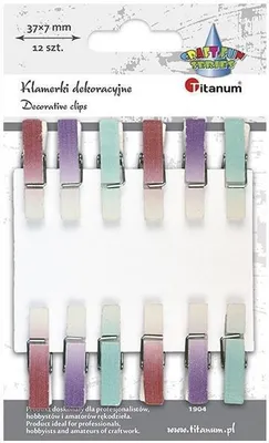 Zdjęcie produktu dla Ozdoba drewniana Klamerki ombre 7x45mm mix 12szt