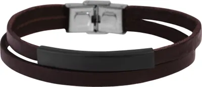 Produktbild von Akzent Echtlederarmband mit Edelstahlgravurplatte