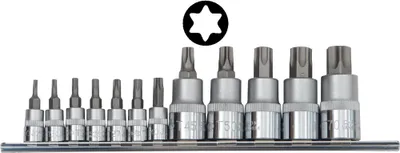 Produktbild von FAMEX 10716 Bit-Einsätze für Torx-Schrauben, T-10 - T-70, 12-teilig