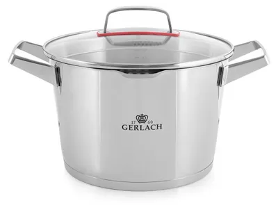 Produktbild von Gerlach SUPERIOR Traditioneller Topf 5,5L Edelstahl mit Deckel