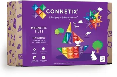 Produktbild von Connetix magnetisches Spielzeug Rainbow Starter Pack 60 Stück Bauset