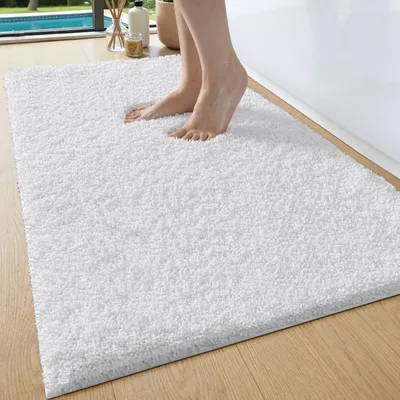 Productafbeelding van Badmat 60 x 110 cm, antislip, absorberend, extra dik, wasbaar, wit