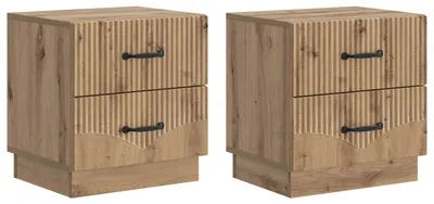 Obrázok produktu pre Nočný stolík so zásuvkou 2 pcs Dub artisan 43 x 34,5 x 44,5 cm