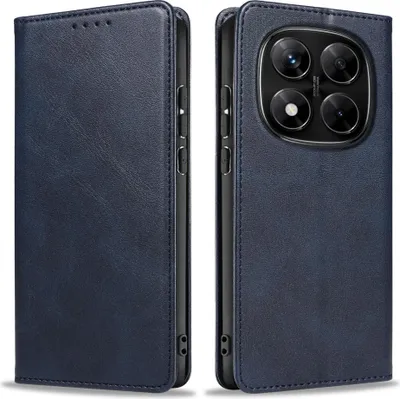 Produktbild von Handyhülle für Xiaomi Redmi Note 14 Pro Kunstleder Flip Cover Hülle Handytasche Case Kartenfach Farbe: Blau