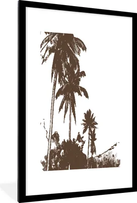 Produktbild von MuchoWow® MuchoWow® Gerahmtes Poster Palme - Himmel - Berg 60x90 cm - Poster mit zchwarzem Bilderrahmen - Dekoration - Wandposter Wohnzimmer - Hochwertig