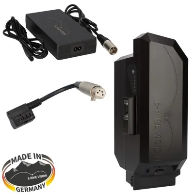 Produktbild von E-BIKE VISION Panasonic Next Generation Akku 36V 19Ah 691Wh + 6A Schnellladegerät & Adapter
