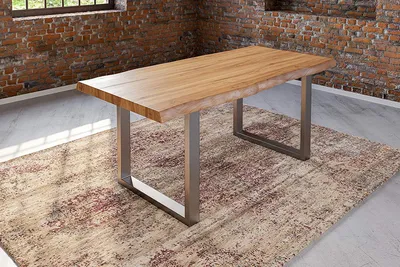 Produktbild von Esstisch Baumkante massiv Akazie natur 180 x 90 Silber Utrecht