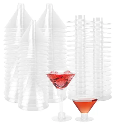 Obrázok produktu pre Sada 70 plastových pohárov na martini, objem 150 ml, ideálna na oslavy