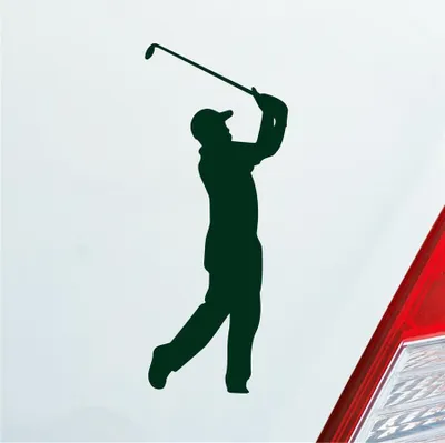 Produktbild von Auto Aufkleber Golfer Golf Minigolf Sport WGC PGA 10x4 cm Dunkelgrün Sticker Heckscheibenaufkleber