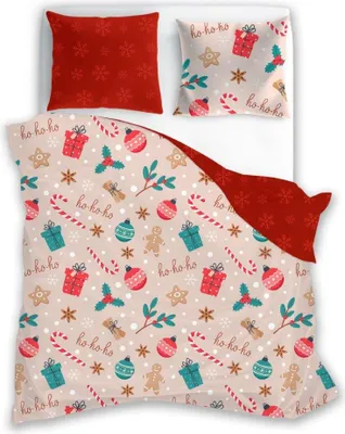 Produktbild von Bettwäsche Set 3tlg 160x200cm – Baumwolle Weihnachtsbettwäsche (Scandic 082) – Motiv Weihnachtskugeln