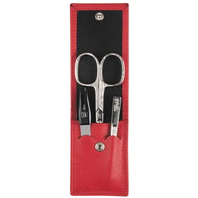 Produktbild von YES SOLINGEN Manikürchensatz aus Leder, rot, Modell 99261