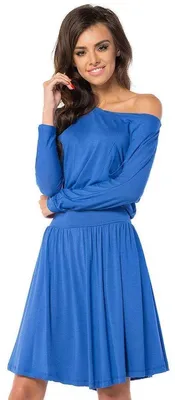 Produktbild von Damen Kleid klassisch Mini-Kleid Langarm; Blau S/M 36/38