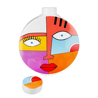 Produktbild von GILDE runde Deckelvase D.24cm Grafic Face , 32628
