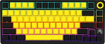 Image de Lorgar LORGAR KBP7075W, Wireless 75% Mechanical Gaming Keyboard Pro, Black/yellow, EN layout
