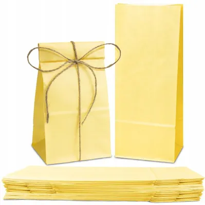 Produktbild von Allbag Papierbeutel Pastell Gelb Geschenk 25 Stück 10x7x28cm