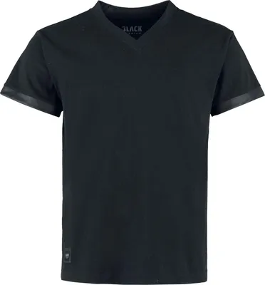 Produktbild von Black Premium by EMP Herren schwarzes T-Shirt mit V-Ausschnitt S