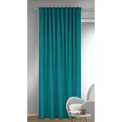 Produktbild von Fertigschal verdeckte Schlaufen "Glory/Anna/Lucy/Viva/Zenato" - Größe (HxB): 245x135cm Petrol